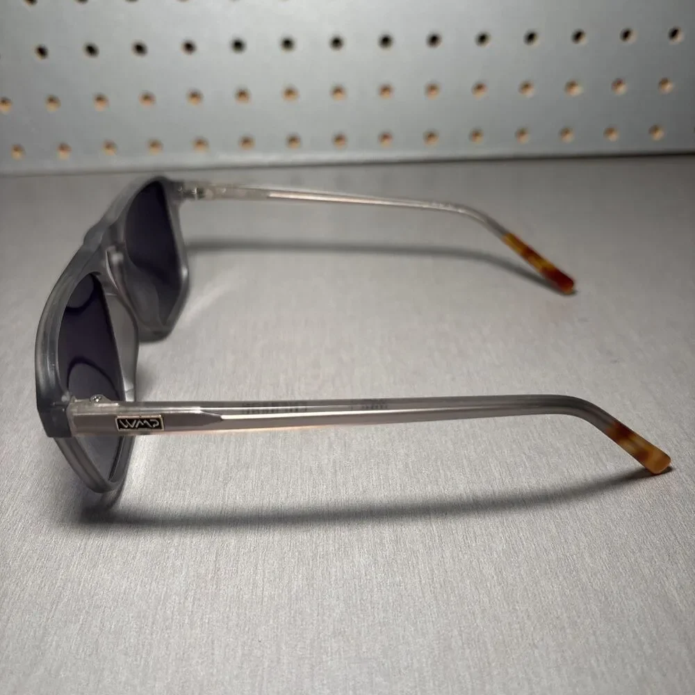 WMP Sunglasses Emerson Gray Silver Full Rim Square Polarized 100% UV Protection